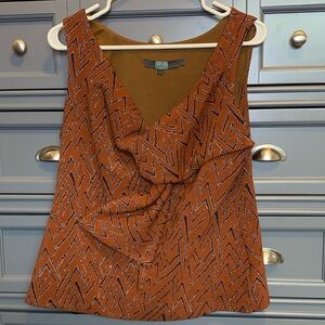 Eva Franco Rust Sleeveless Blouse Sz L